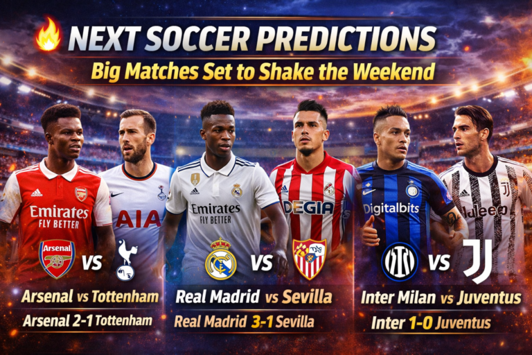 🔥 Next Soccer Predictions: Big Matches Set to Shake the Weekend